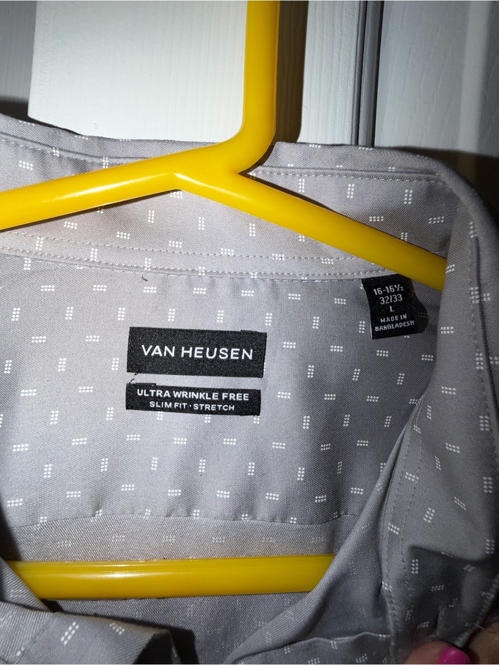 Van Heusen Men's Gray Patterned Button-Down Shirt - Picture 2 of 3